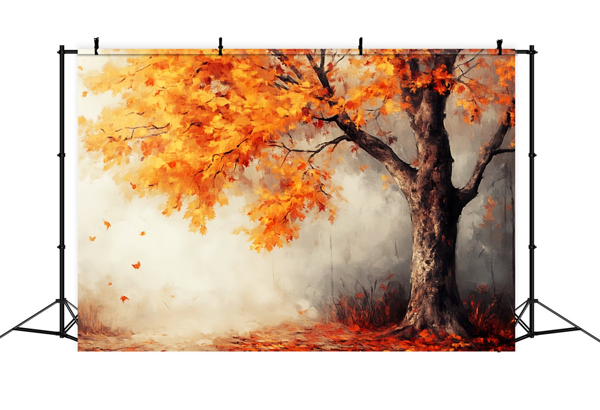 Autumn Photo Backdrop Painted Autumn Maple Backdrop LXX57-165
