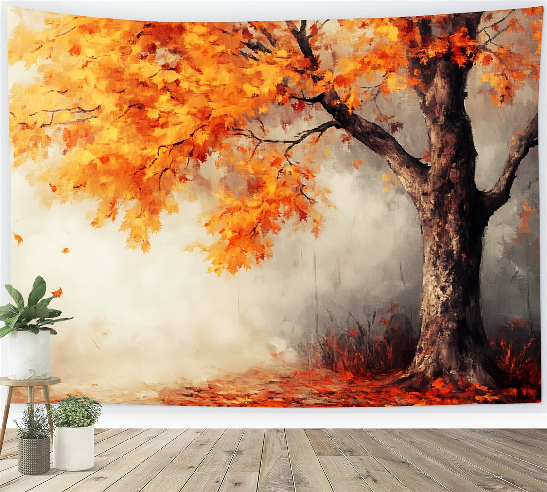 Autumn Photo Backdrop Painted Autumn Maple Backdrop LXX57-165
