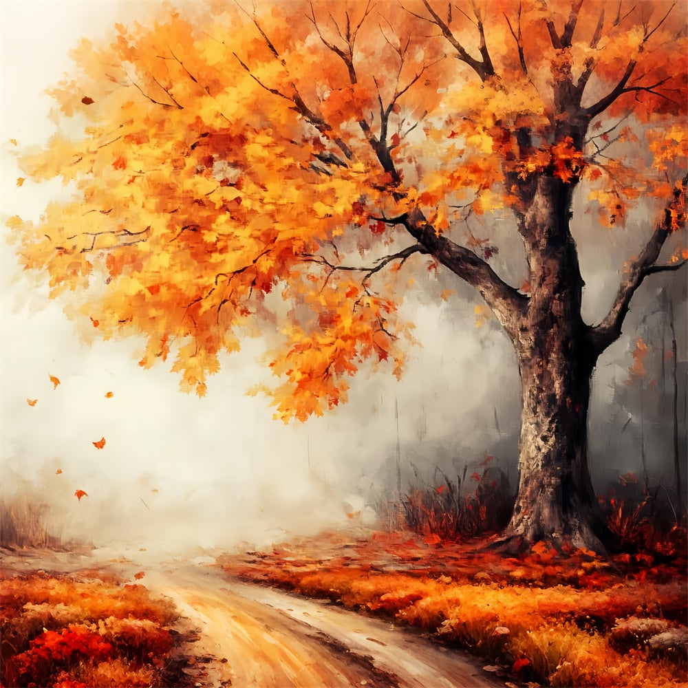 Autumn Photo Backdrop Painted Autumn Maple Backdrop LXX57-165