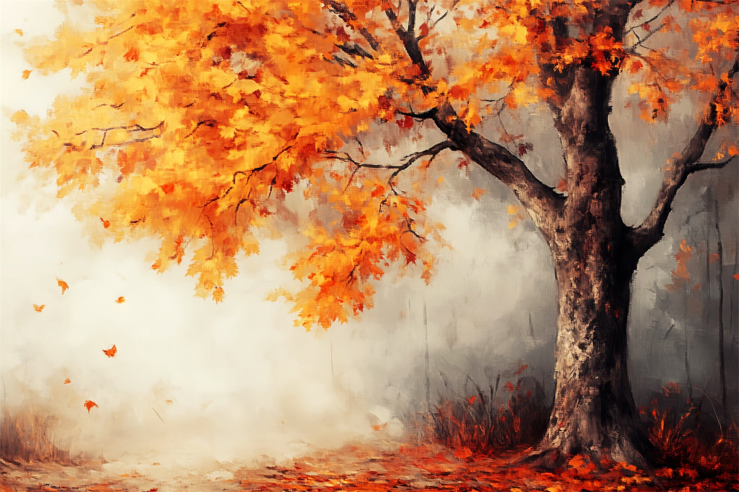 Autumn Photo Backdrop Painted Autumn Maple Backdrop LXX57-165