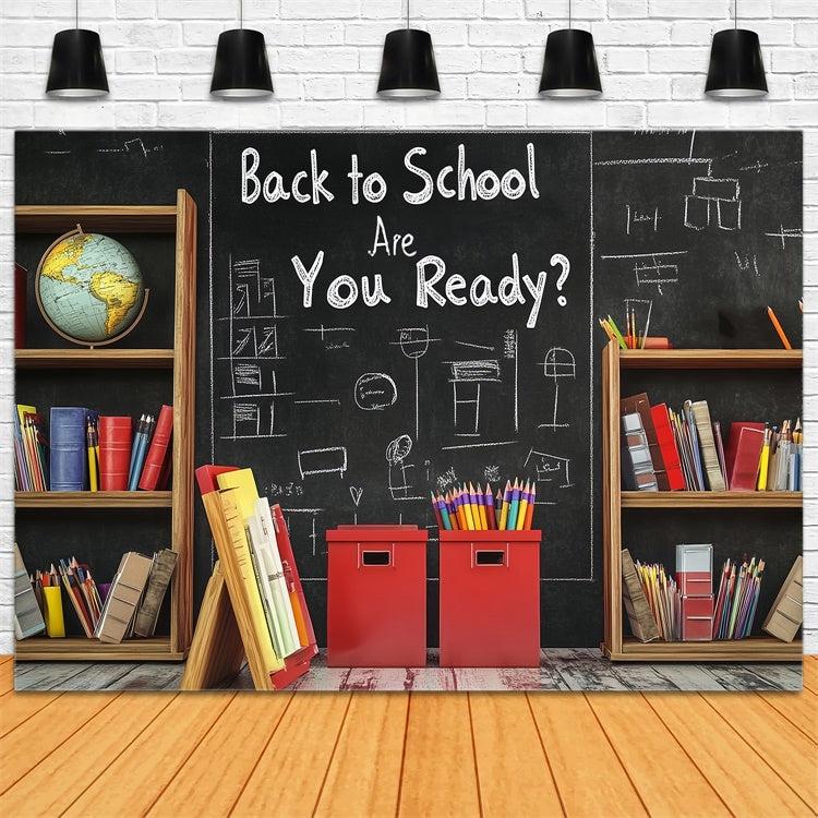 Chalkboard Photo Backdrop Study Shelf Sketch Backdrop LXX57-17