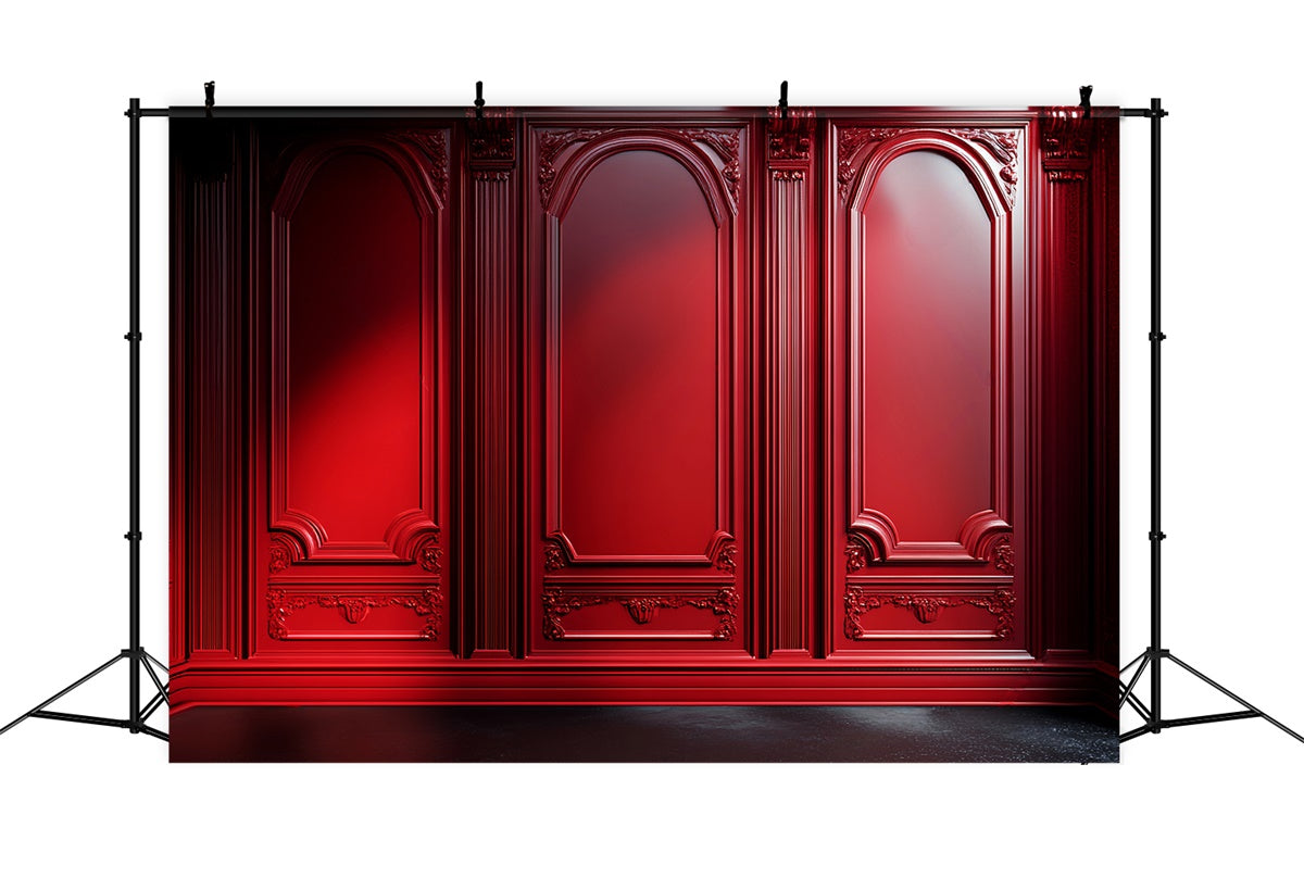 Vintage Wall Backdrop Classic Red Embossed Backdrop LXX57-186