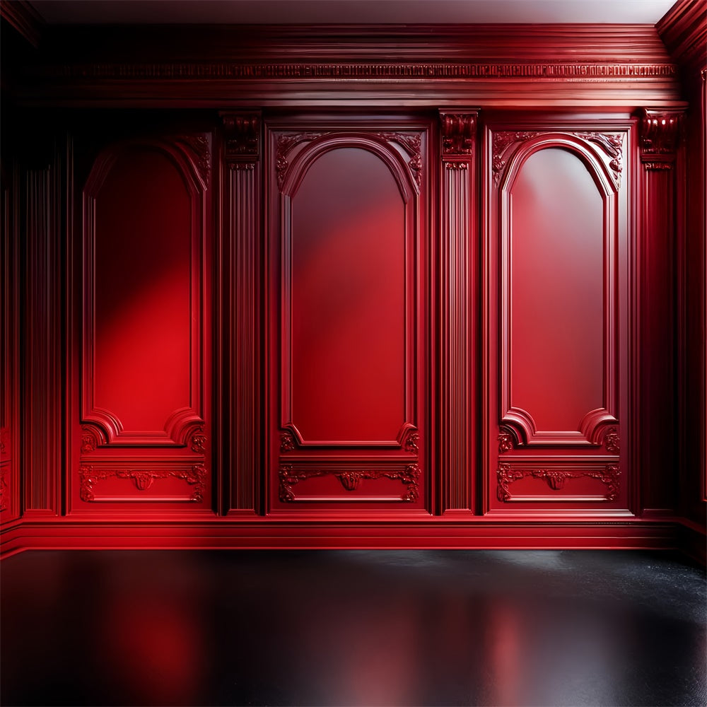 Vintage Wall Backdrop Classic Red Embossed Backdrop LXX57-186