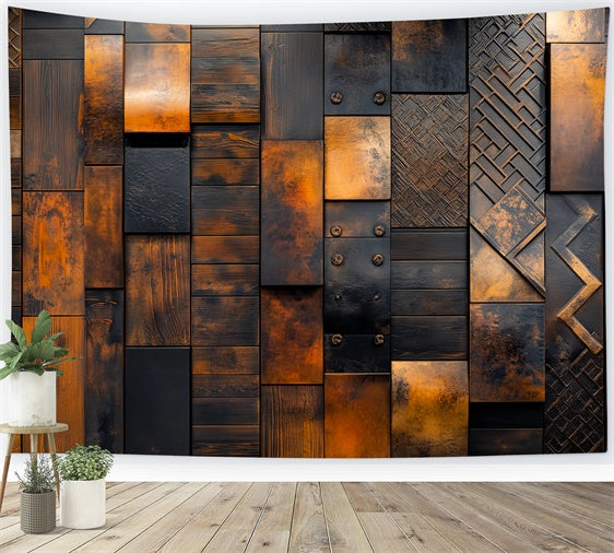 Vintage Photo Backdrops Burnished Metal Panel Backdrop LXX57-196