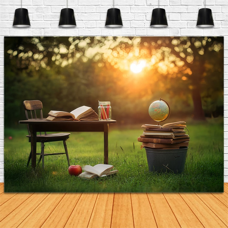 Back To School Photo Backdrop Golden Hour Learning Backdrop LXX57-21