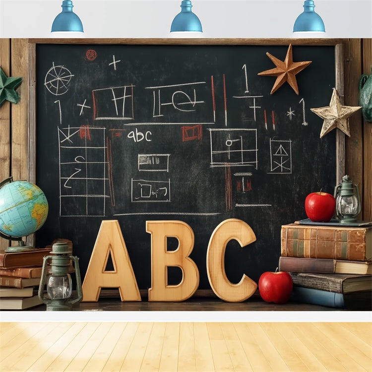 Chalkboard Photo Backdrop Wood Frame Classroom Backdrop LXX57-23