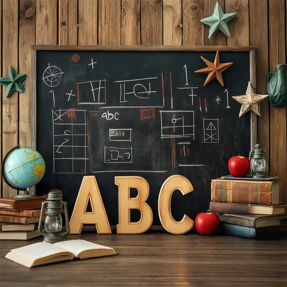 Chalkboard Photo Backdrop Wood Frame Classroom Backdrop LXX57-23