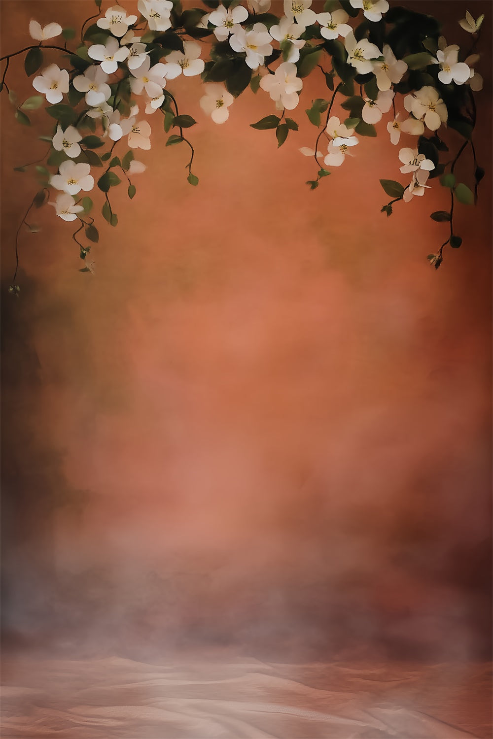 Family Portrait Backdrop Warm Terracotta Bloom Backdrop LXX57-258