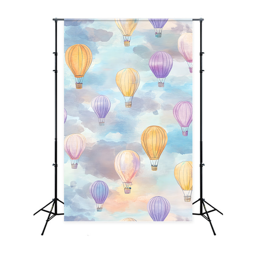Photo Portrait Backdrop Pastel Balloon Watercolor Backdrop LXX57-265