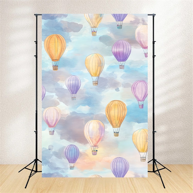 Photo Portrait Backdrop Pastel Balloon Watercolor Backdrop LXX57-265