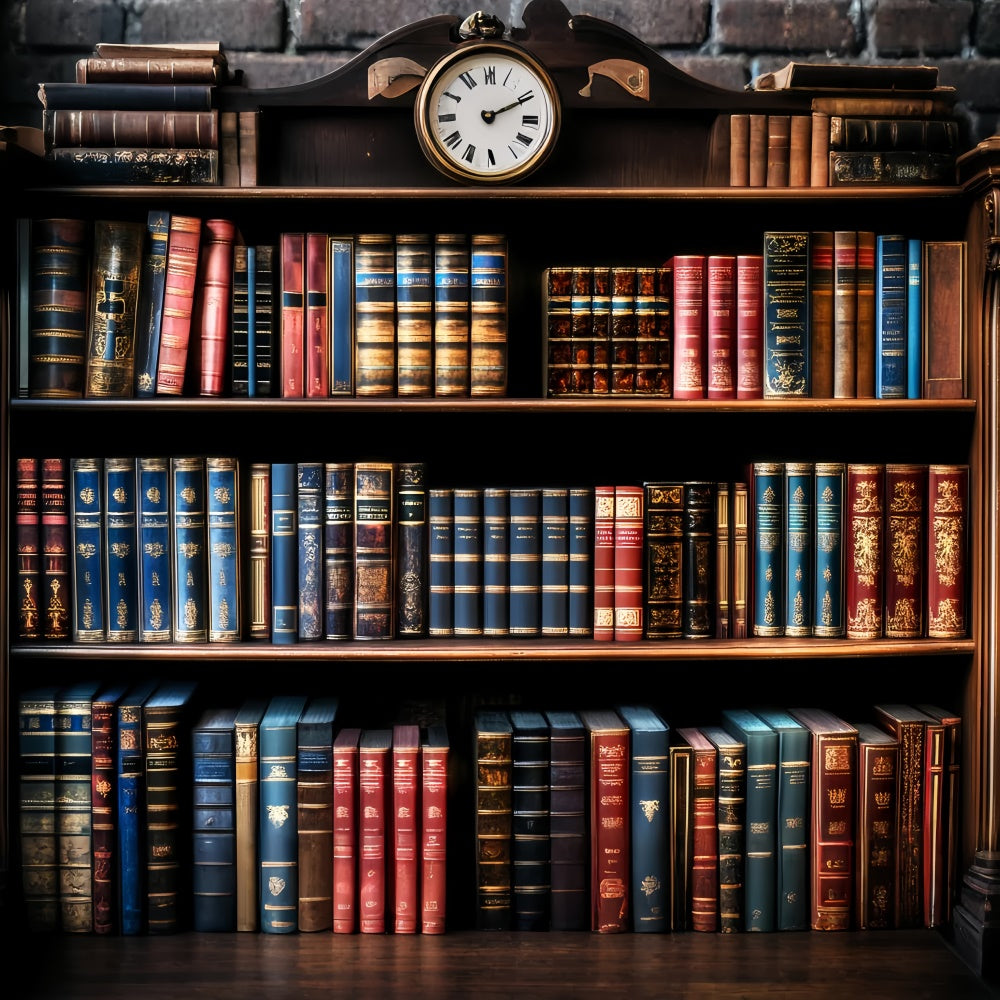 School Picture Backdrop Vintage Leather Book Backdrop LXX57-27