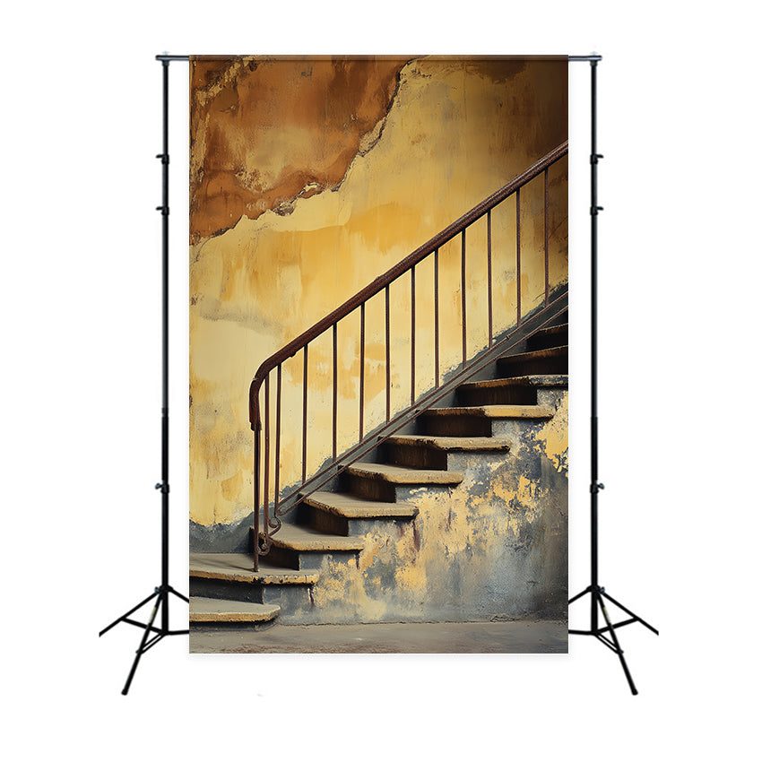Portrait Backdrops Rust Rail Weathered Wall Fabric Backdrop LXX57-277