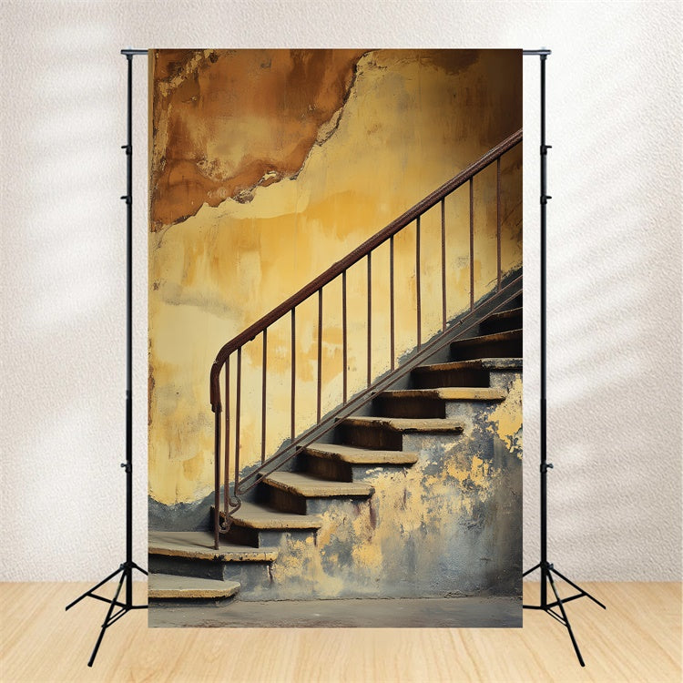 Portrait Backdrops Rust Rail Weathered Wall Fabric Backdrop LXX57-277