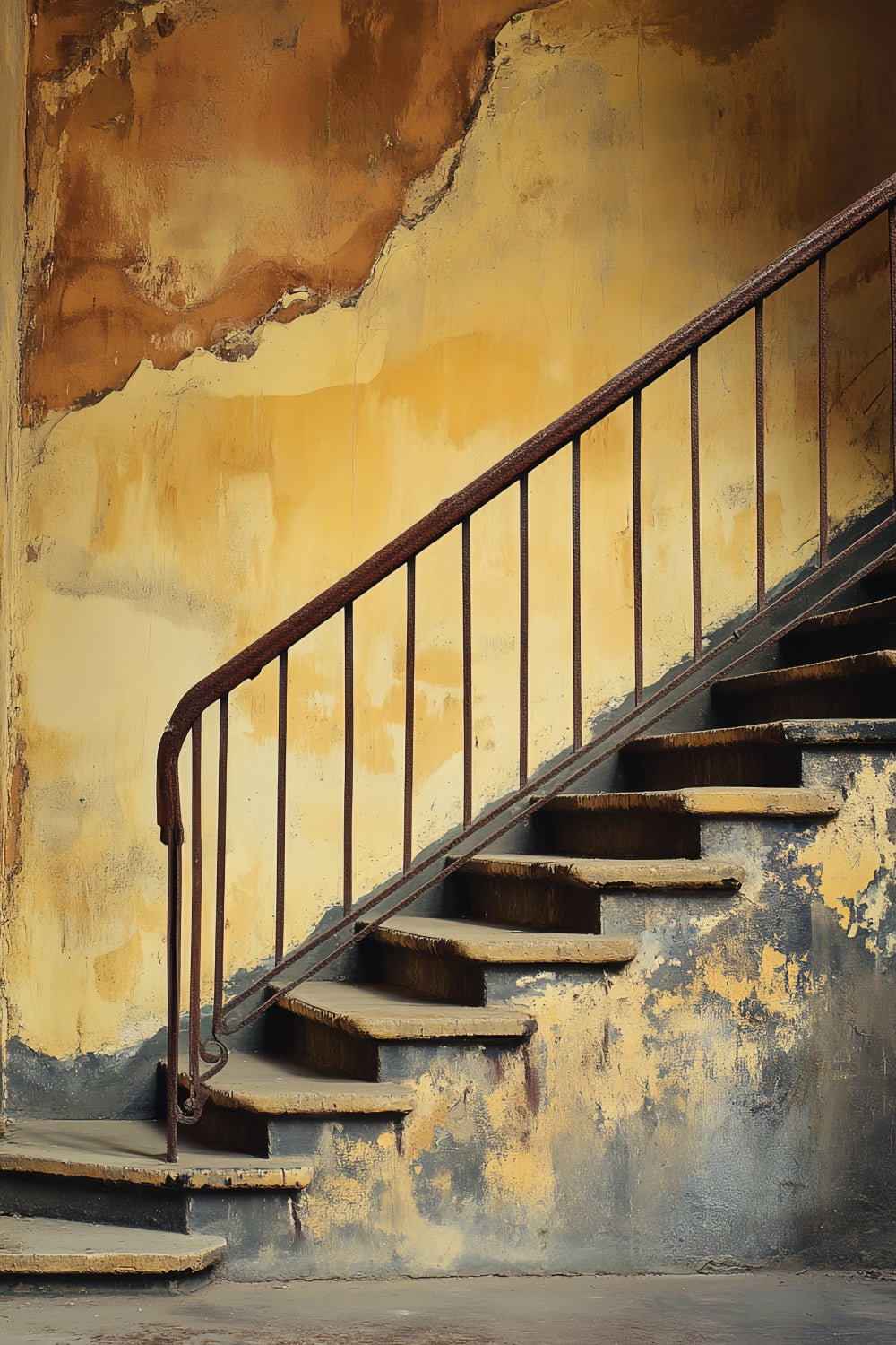 Portrait Backdrops Rust Rail Weathered Wall Fabric Backdrop LXX57-277