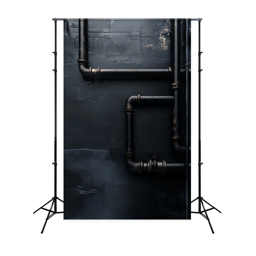 Black Photo Backdrop Black Pipe Detail Dark Backdrop LXX57-279