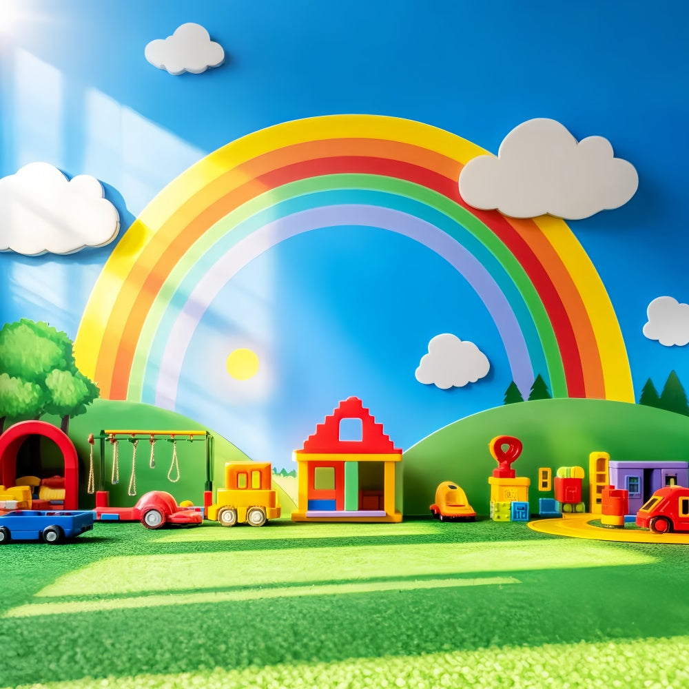 School Photo Backdrop Rainbow Toy Parade Backdrop LXX57-55
