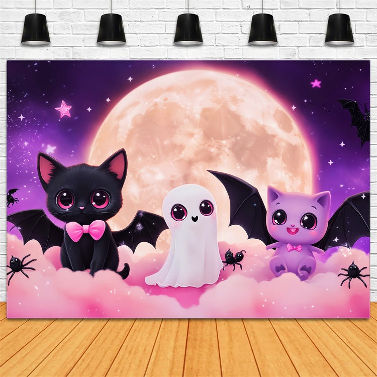 Cute Halloween Backdrop Magical Midnight Cuties Backdrop LXX57-66