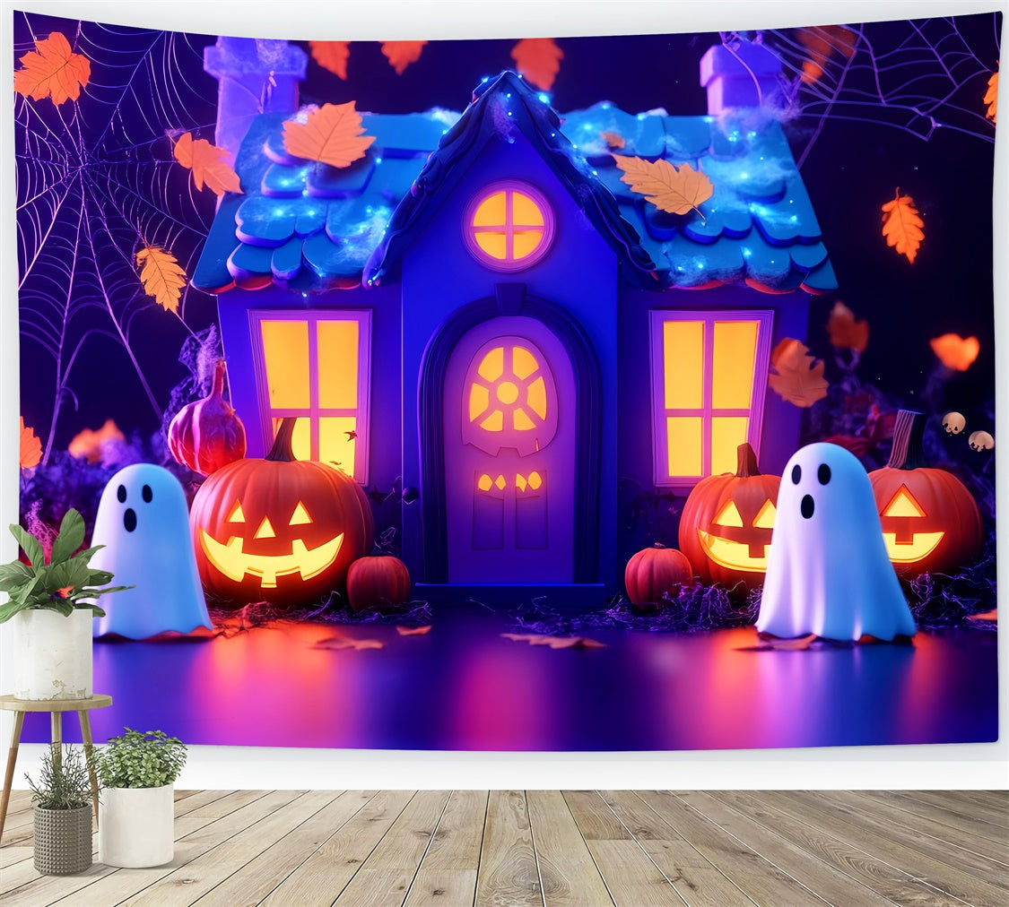 Cute Halloween Backdrop Enchanted Spooky Home Backdrop LXX57-83