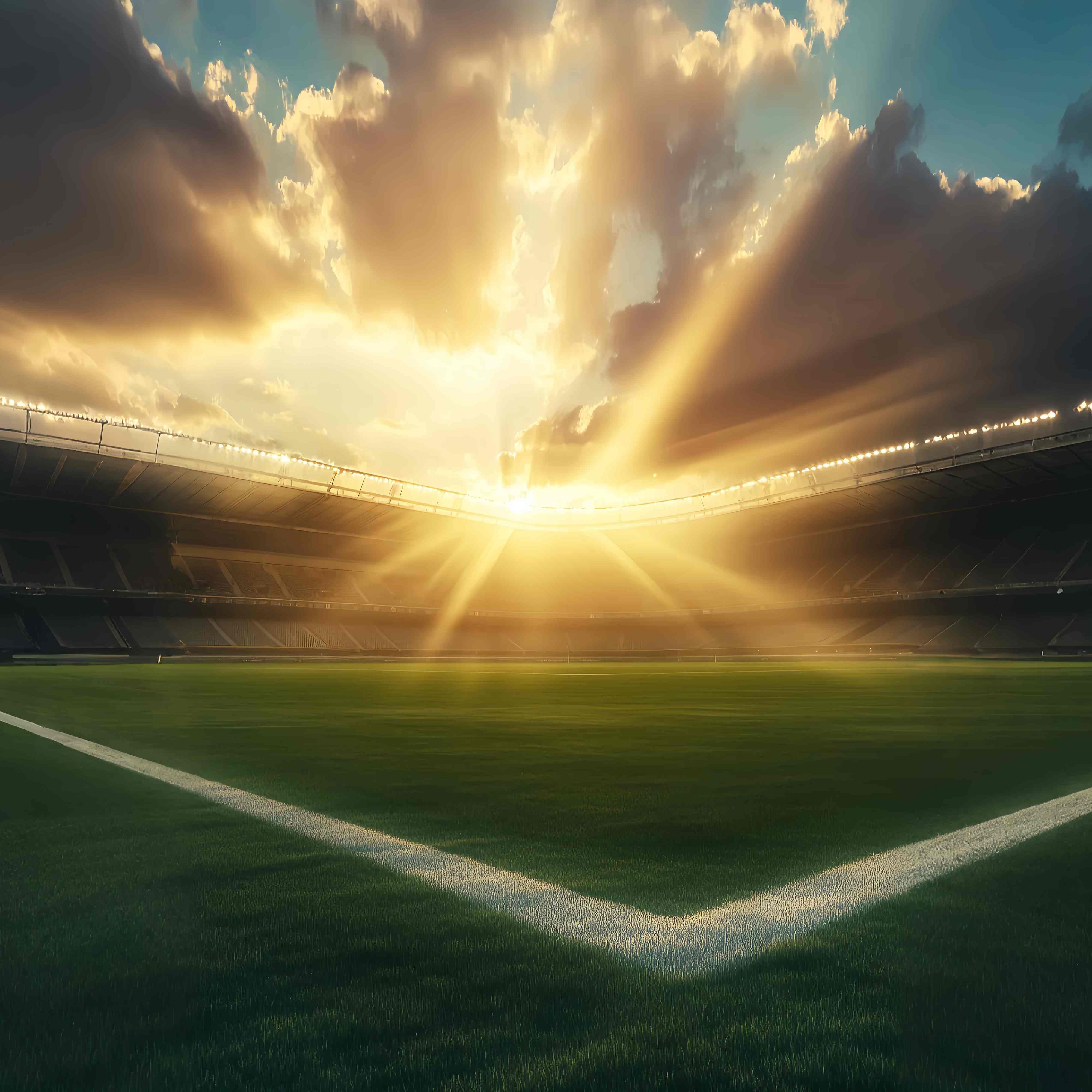 Autumn Backdrops Sunlit Stadium Green Field Sunset Backdrop LXX58-181