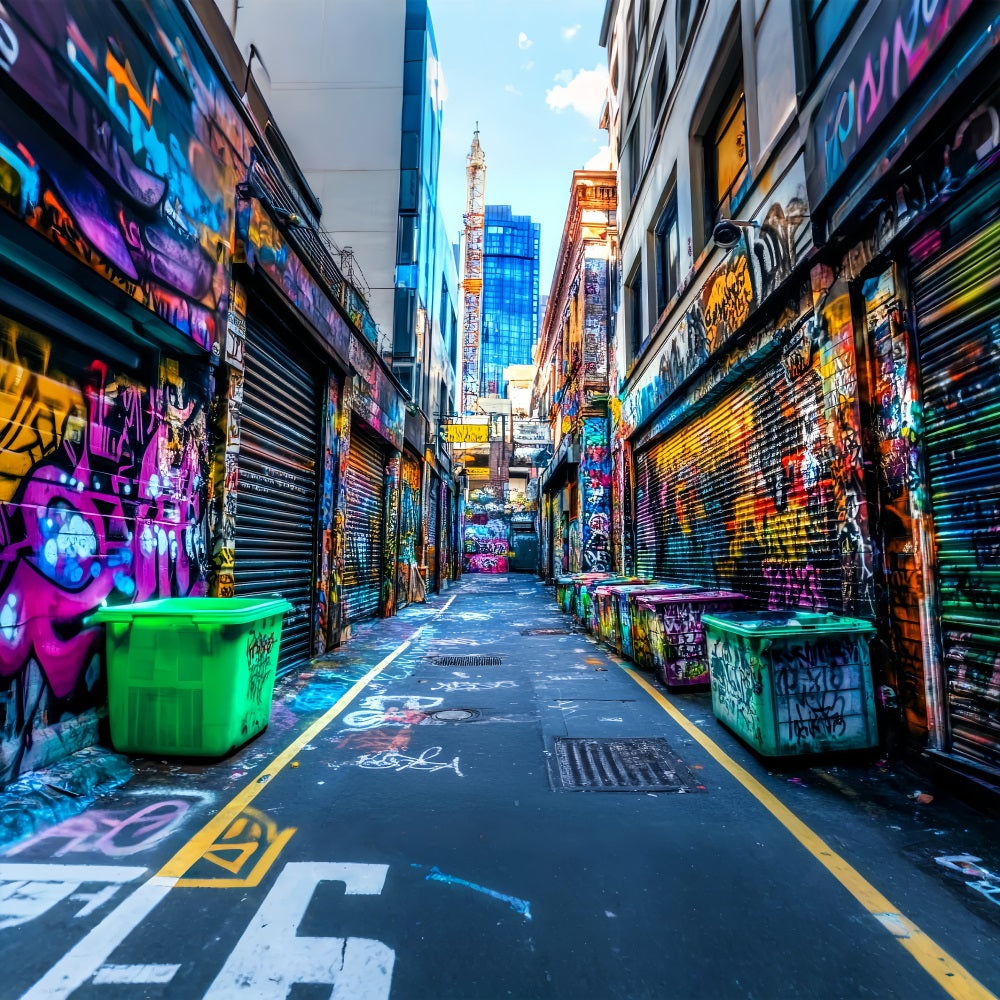 Graffiti Artwork Colorful Alleyway Graffiti Walls Graffiti Backdrops LXX58-261