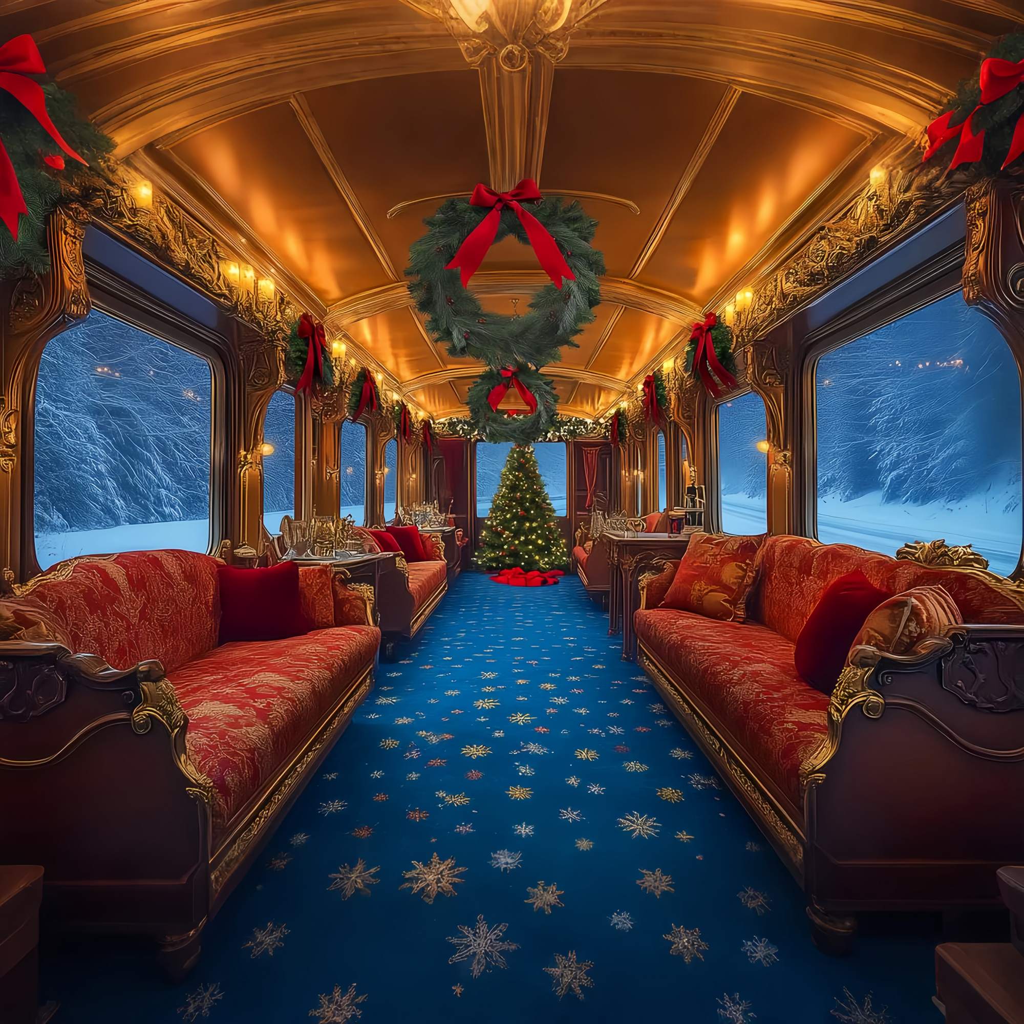 Christmas Photography Backdrops Luxury Christmas Train Lounge Backdrop Christmas LXX58-86