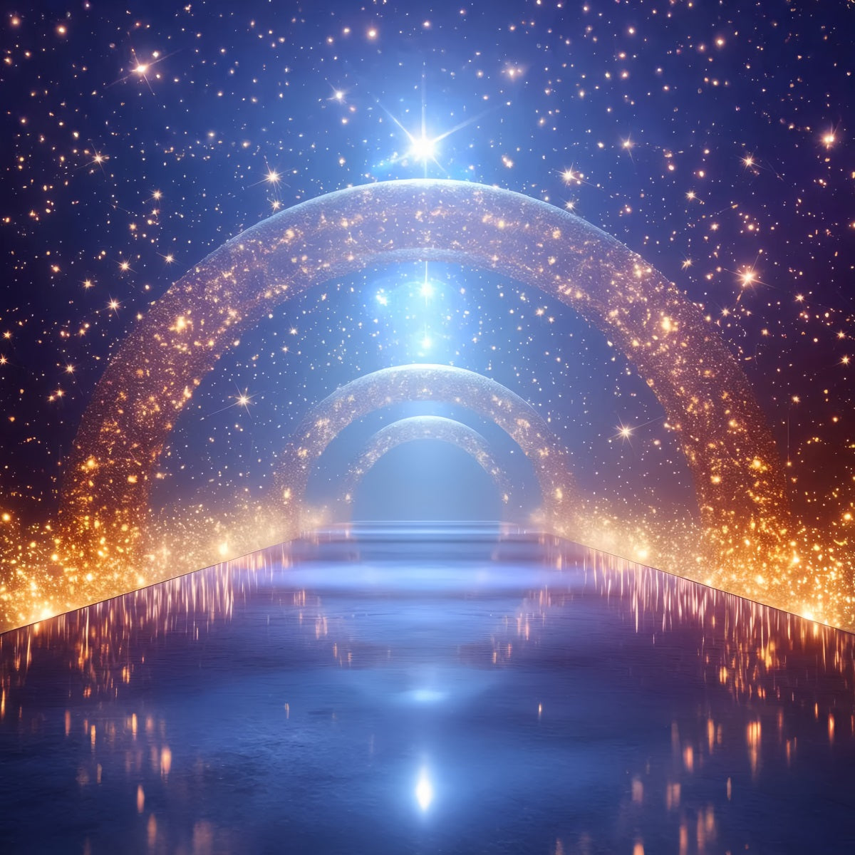 Spotlight Backdrop Sparkling Galaxy Archway Lights School Dance Backdrop LXX59-13