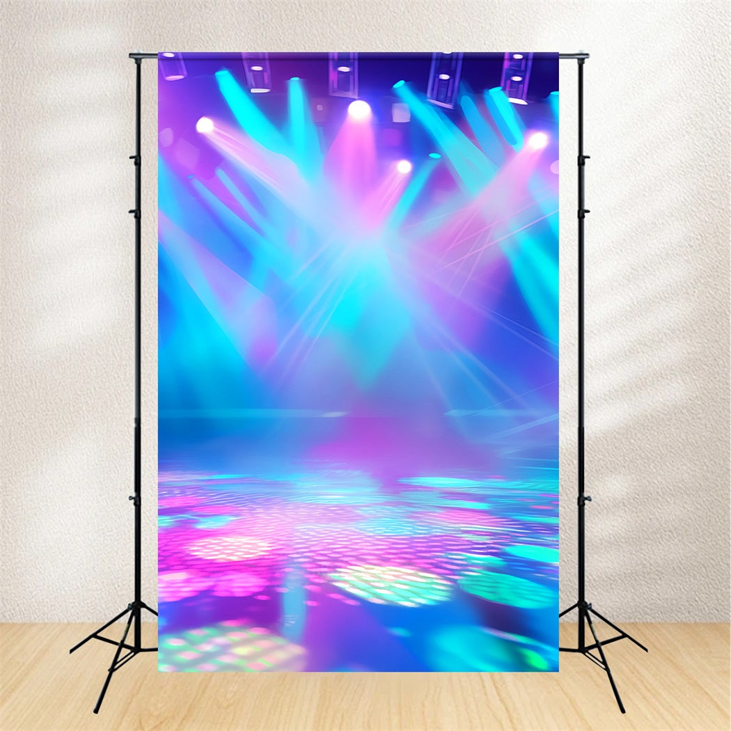 Abstract Dance Studio Backdrop Vibrant Neon Stage Illumination Dance Backdrop LXX59-14