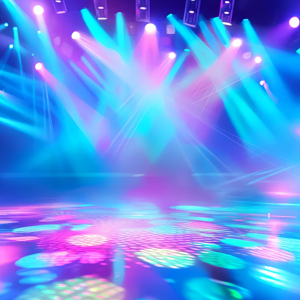 Abstract Dance Studio Backdrop Vibrant Neon Stage Illumination Dance Backdrop LXX59-14