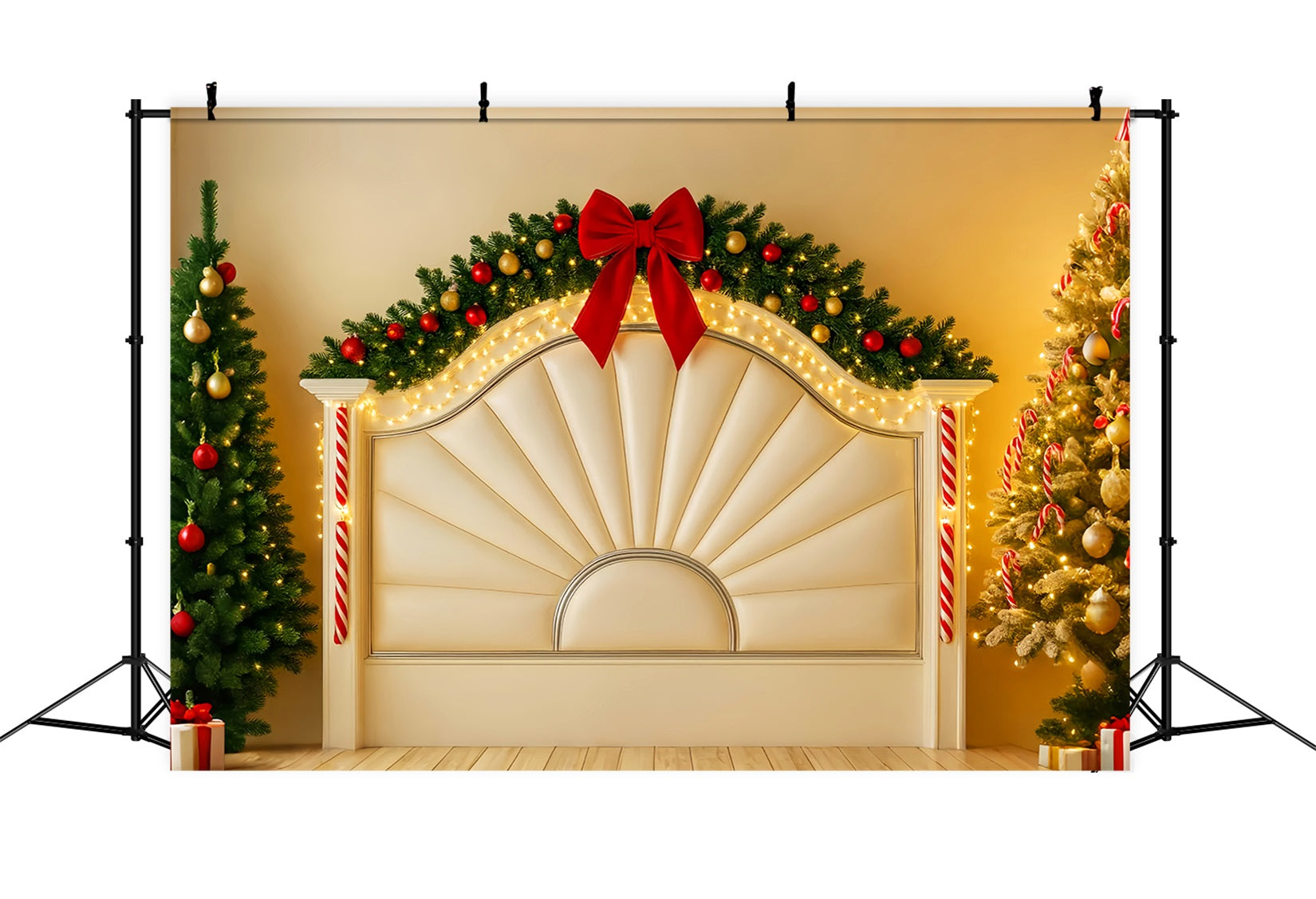 Headboard Backdrop Festive Garland Candy Cane Glow Christmas Backdrops LXX59-182