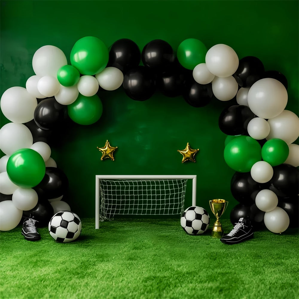 Sports Backdrop Soccer Balloons Goal Celebration Football Backdrop LXX59-297