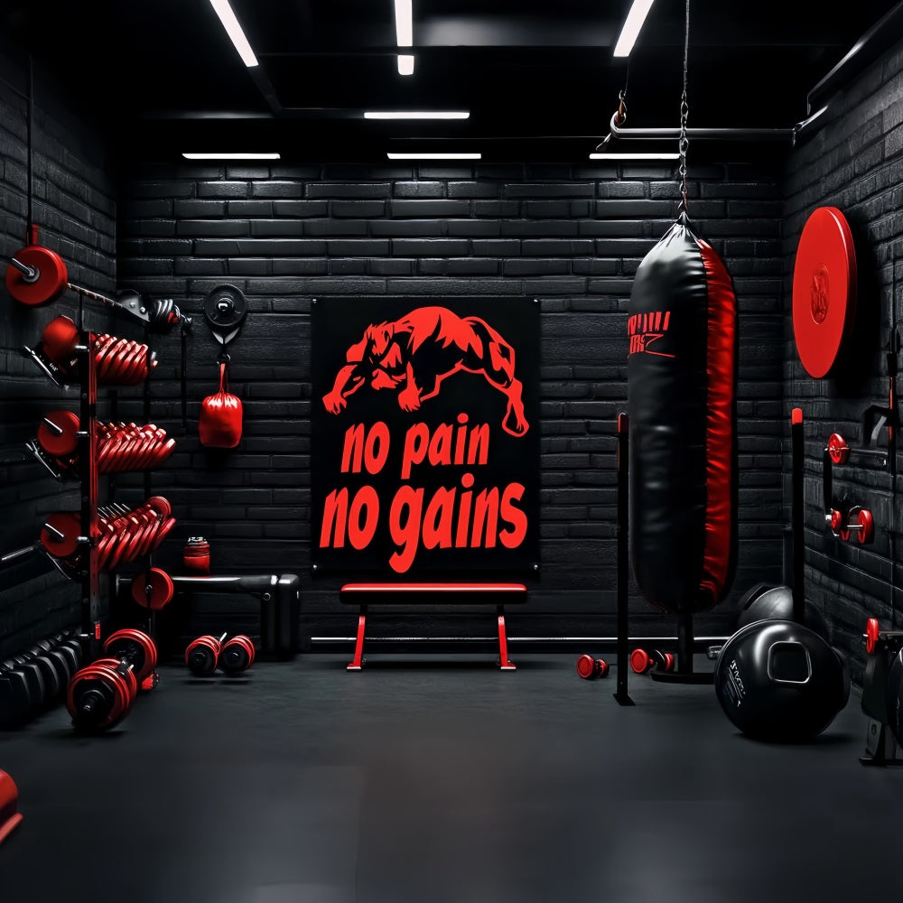 Sports Backdrop Boxing Gym Red Black Equipment Sports Backdrops for Photography LXX59-299