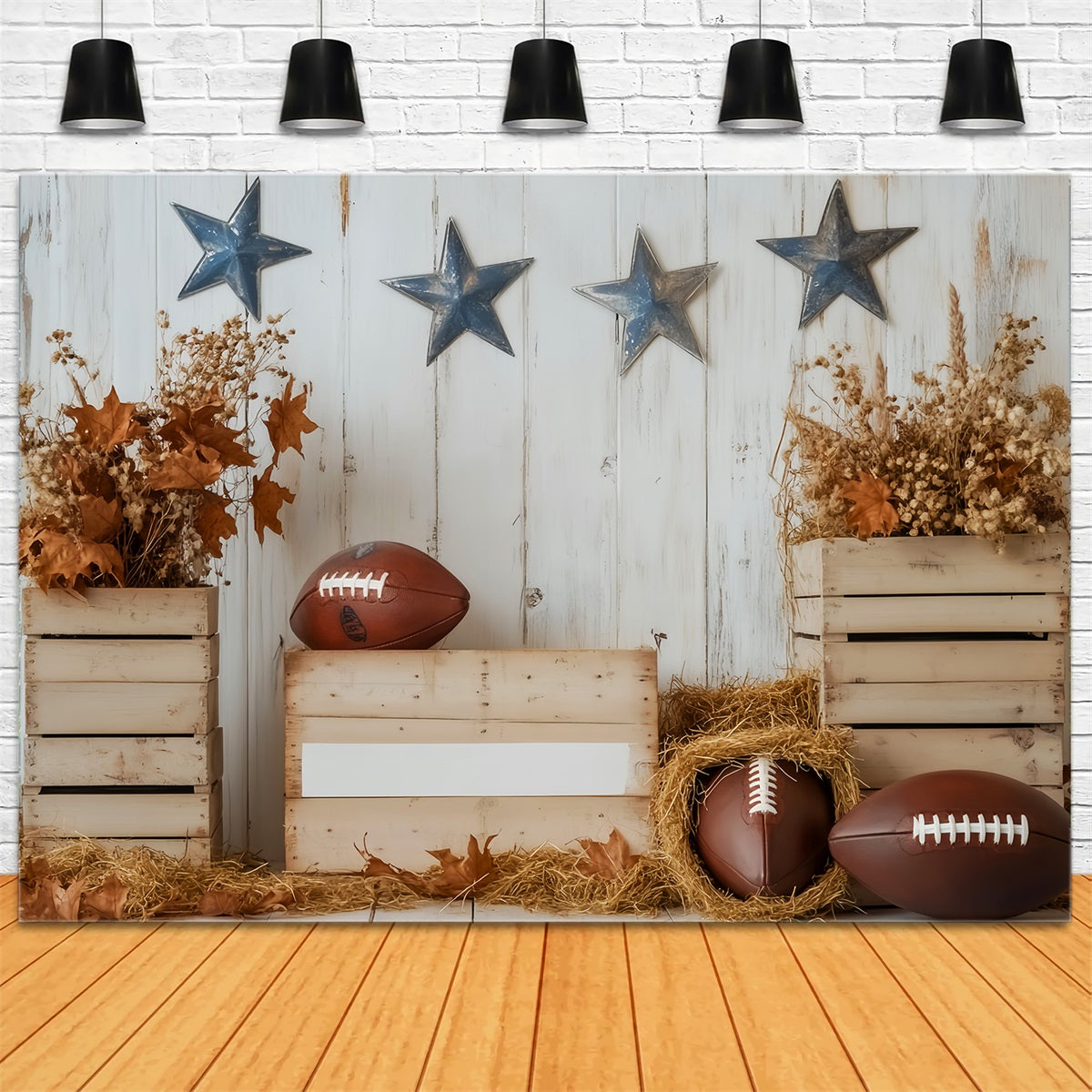 Football Backdrops Rustic Football Autumn Decor Sports Backdrops LXX59-303