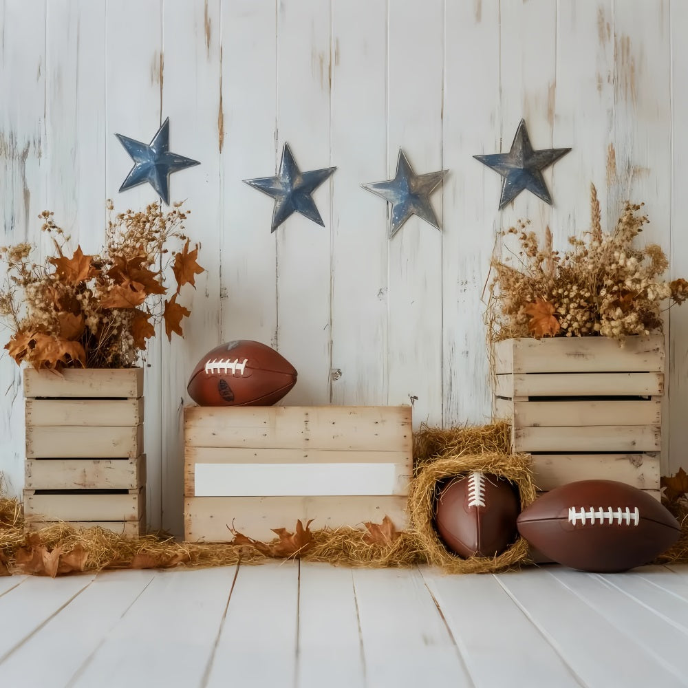 Football Backdrops Rustic Football Autumn Decor Sports Backdrops LXX59-303