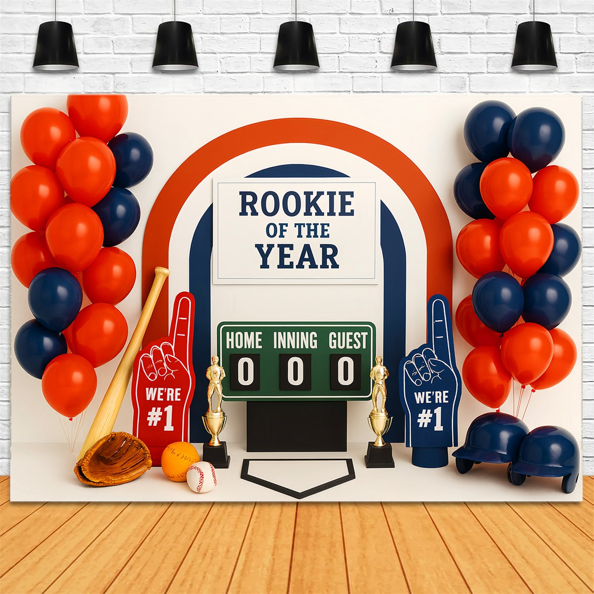 Sports Backdrop Rookie Year Baseball Celebration Baseball Backdrop LXX59-304