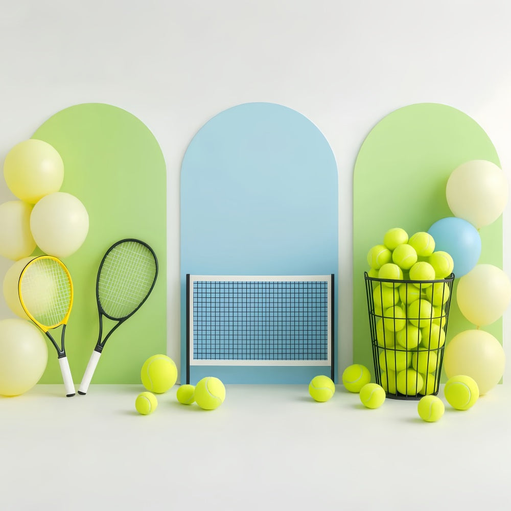 Sports Backdrop Bright Tennis Net Balloon Display Sports Backdrops LXX59-308