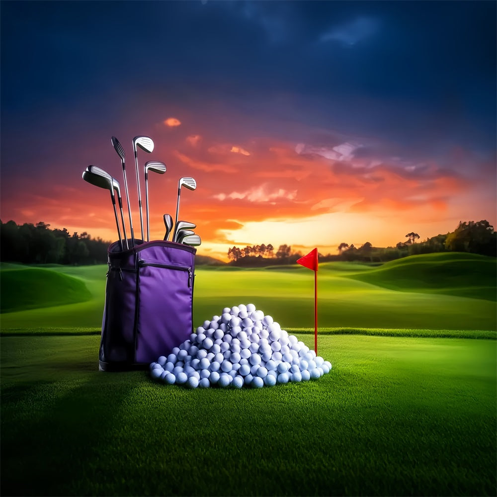 Basketball Backdrop Sunset Golf Course Equipment Sports Backdrop LXX59-309