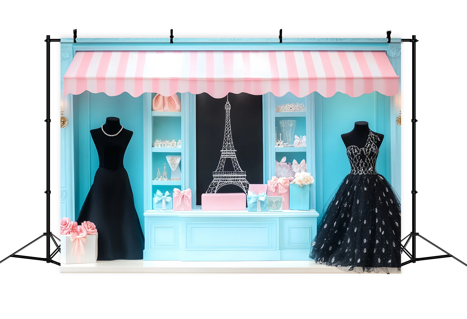 Paris Shop Backdrops Paris Boutique Fashion Display Paris Backdrops LXX59-36