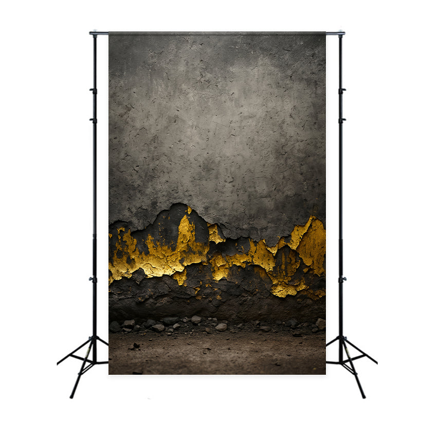 Concrete Backdrop Golden Ruins Industrial Texture Family Portrait Backdrop LXX59-418