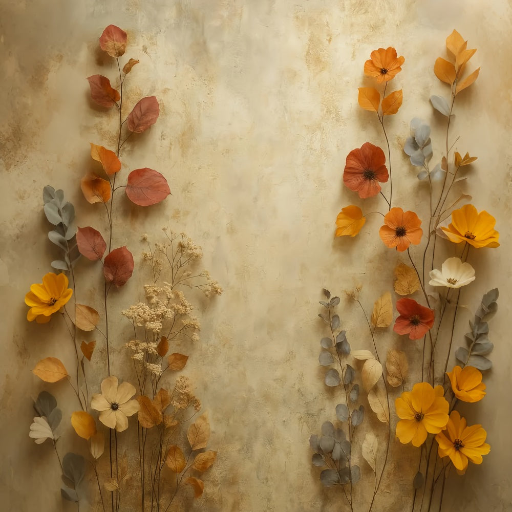 Portrait Backdrops Autumn Dried Floral Texture Portrait Photo Backdrop LXX59-425