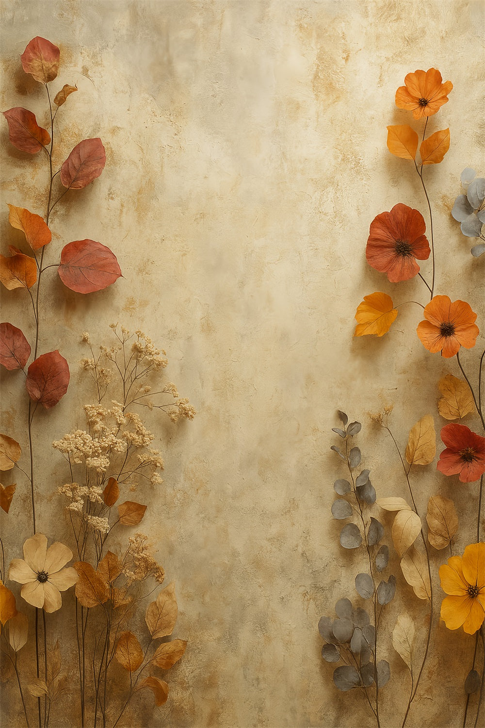 Portrait Backdrops Autumn Dried Floral Texture Portrait Photo Backdrop LXX59-425