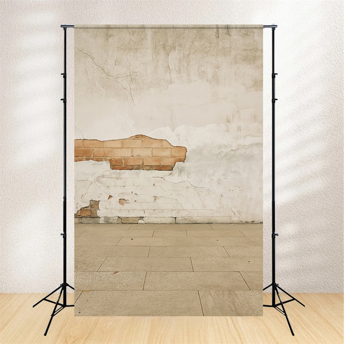 Concrete Wall Backdrop Rustic Cracked Brick Wall Portrait Photography Backdrop LXX59-426