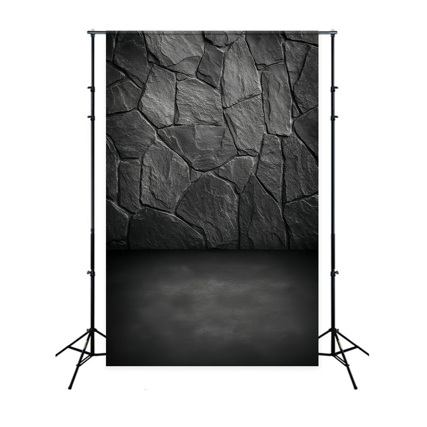 Concrete Wall Backdrop Dark Slate Stone Texture Portrait Backdrops LXX59-428