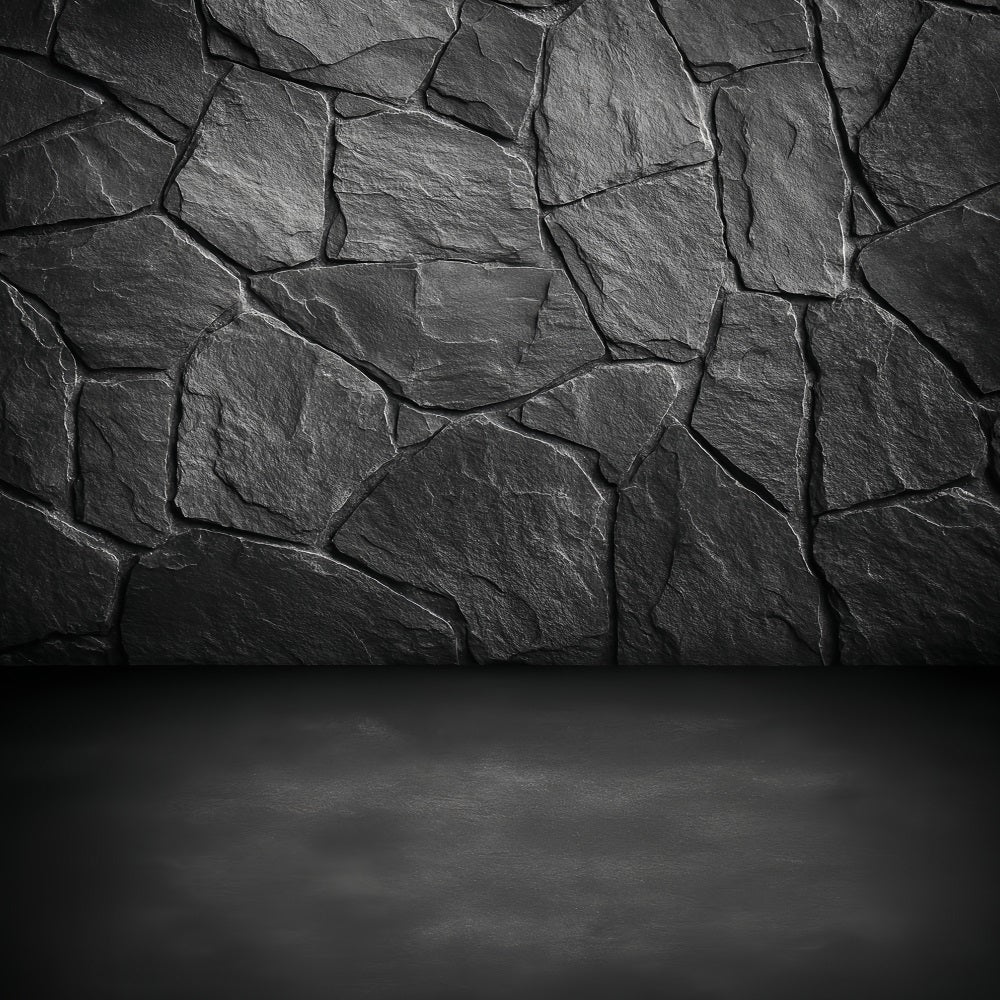 Concrete Wall Backdrop Dark Slate Stone Texture Portrait Backdrops LXX59-428