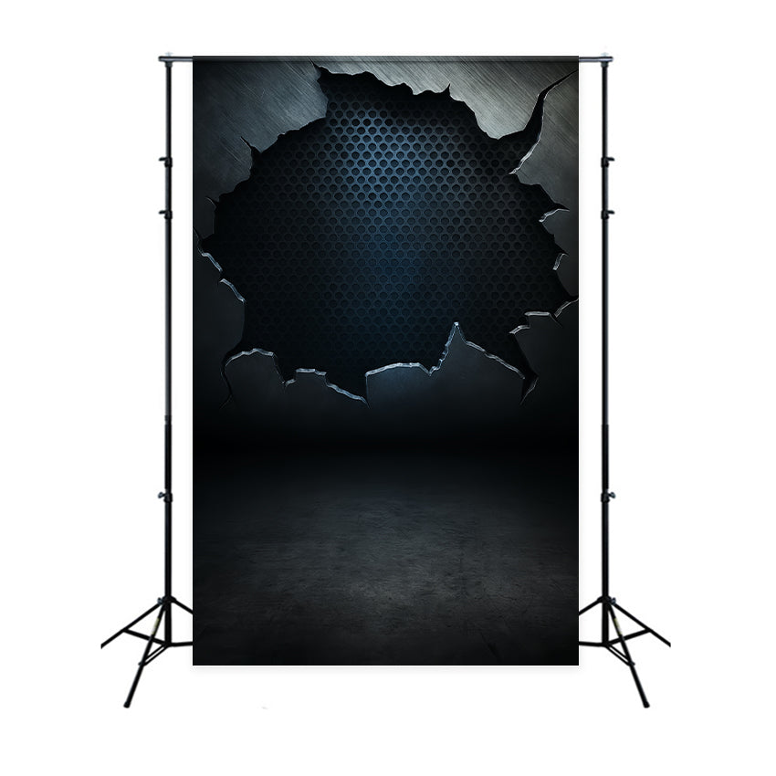 Concrete Photo Backdrop Industrial Metal Grid Texture Portrait Backdrop LXX59-432
