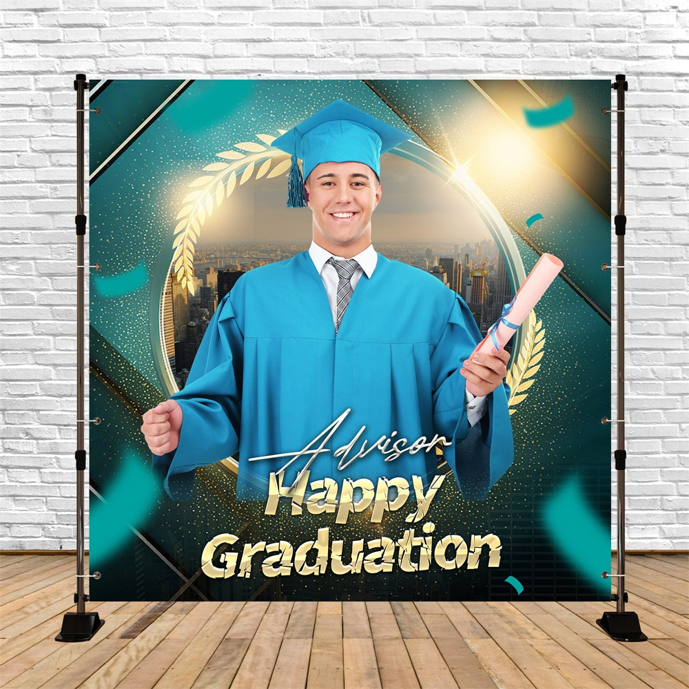 Graduation Backdrop City Light Modern Customized Party Graduation Backdrop LXX6-154