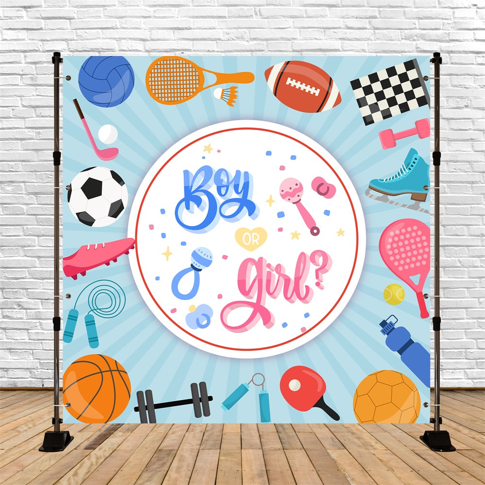 Baby Shower Backdrop Ideas Sports Gender Reveal Backdrop LXX6-229