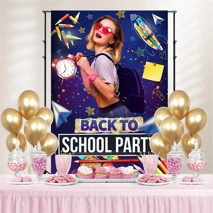 School Picture Backdrop Cosmic School Party Custom Backdrop LXX6-29