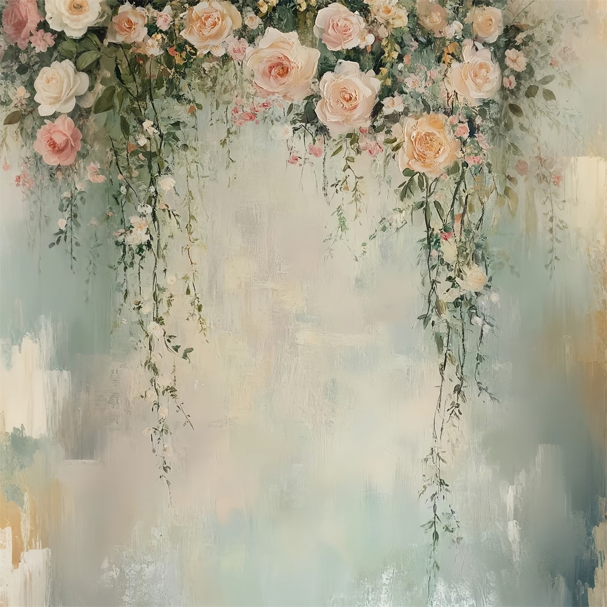Studio Portrait Backdrops Romantic Blush Rose Cascades Portrait Backdrop Ideas LXX61-23