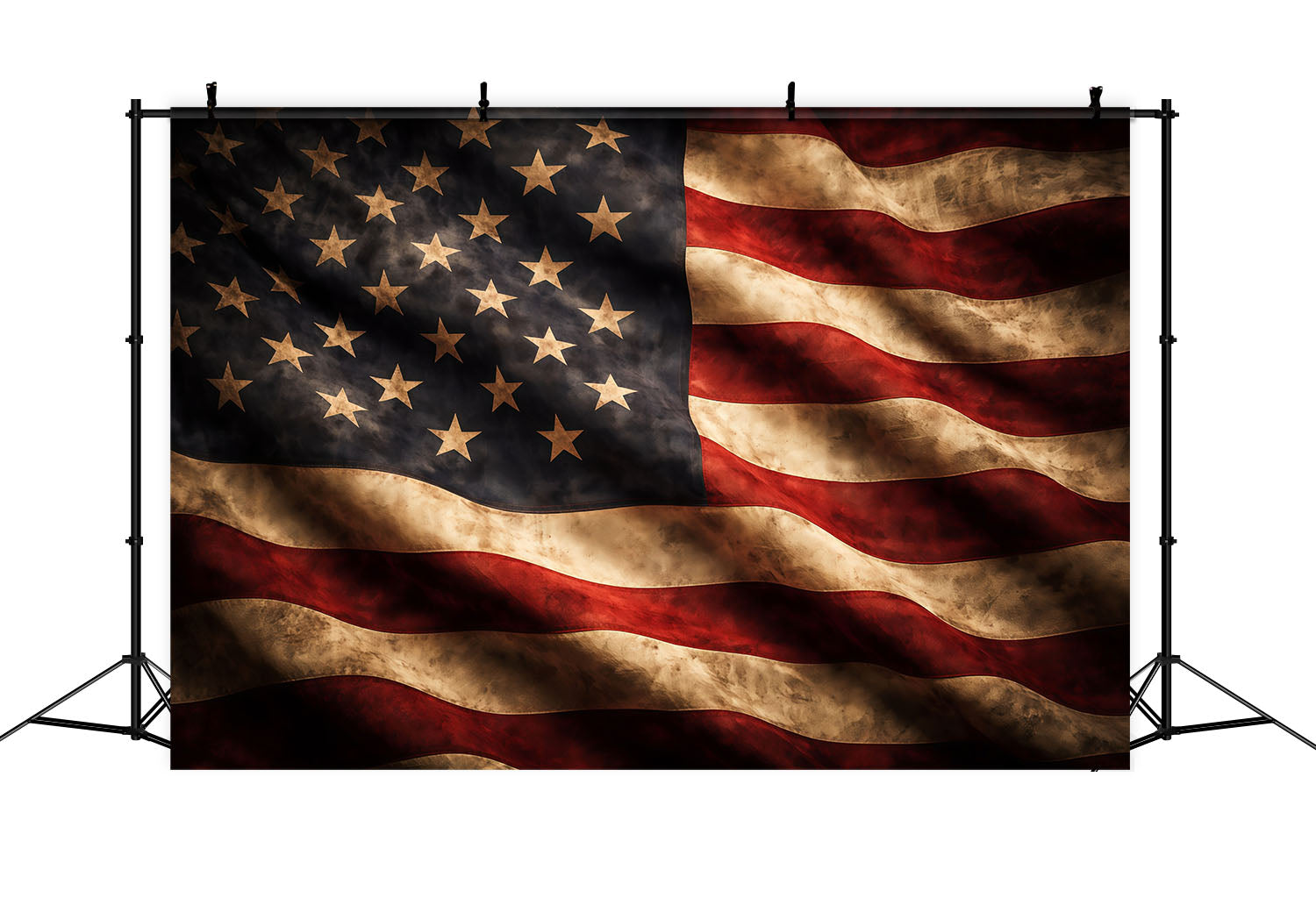 American Flag Portrait Backdrop Waving Vintage Stars Stripes 4th of July Backdrops LXX62-3