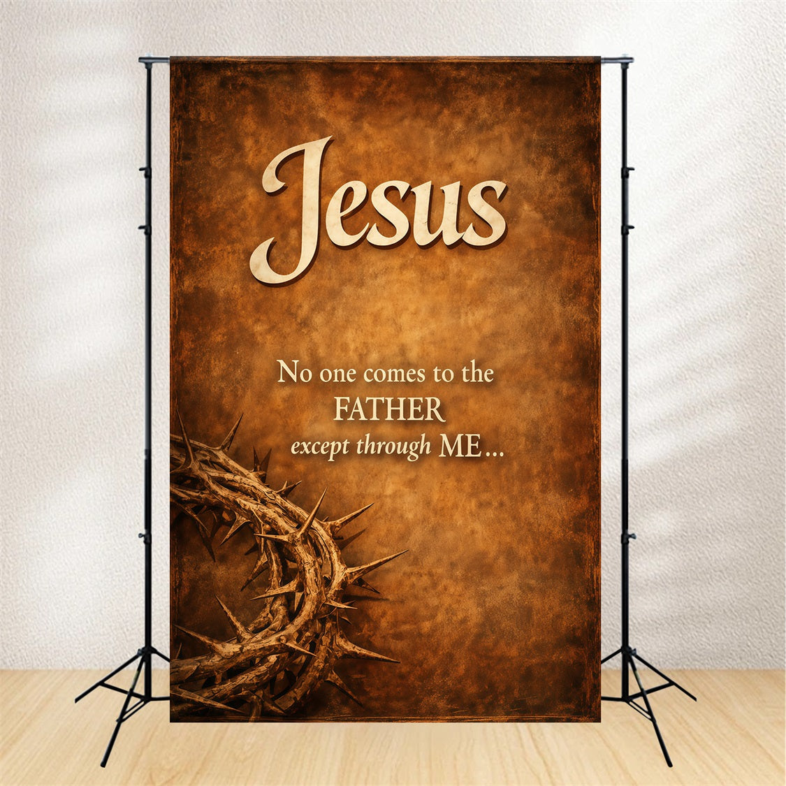 Easter Backdrop Ideas For Church Vintage Scripture Crown Thorns Art Easter Backdrop Photography LXX62-39